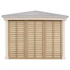 X120 Yardistry 628222118046 Meridian Cedar Privacy Curtain Wall 84 Inch Gazebo Slat Design Brown