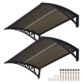 07awn003-31p-1006-2 Yescom 39 Inch X29 Window Awning Door Canopy Rain Cover Uv Protect Pc Sheet Brown 2