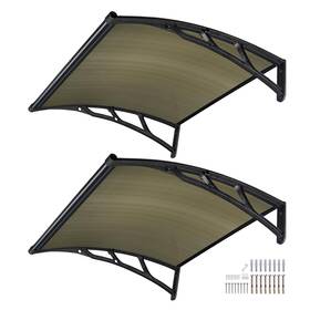 07awn004-40-10-2 Yescom 2pcs 40x40 Inch Window Patio Awning Door Canopy Cover Uv50 Outdoor Brown