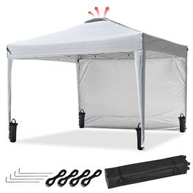 07can007-10g1w-09 Yescom Instahibit 10x10 Ez Pop Up Canopy With Sidewall Party Tent Outdoor Shelter
