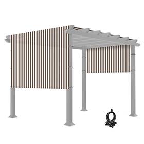 07pcp003-8x16hft-s10 Yescom 8x16 Ft Universal Pergola Canopy Replacement Cover Sun Shade Rod Pocket Garden