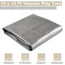 07ptr001-10x12-11.v1 Yescom 10x12ft 10-mil Plastic Tarp Waterproof Heavy Duty Eyelets Furniture Cover
