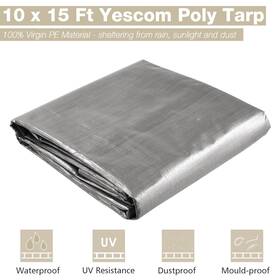 07ptr001-10x15-11.v1 Yescom 10x15ft 10-mil Plastic Tarp Waterproof Heavy Duty Eyelets Furniture Cover