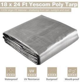07ptr001-18x24-11.v1 Yescom 18x24ft 10-mil Plastic Tarp Waterproof Heavy Duty Pickup Truck Bed Cover