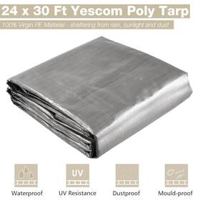 07ptr001-24x30-11.v1 Yescom 24x30ft 10-mil Plastic Tarp Waterproof Heavy Duty Cover Shade Canopy Farm