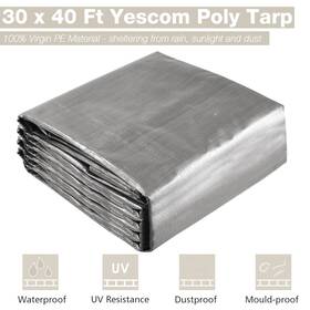 Yescom 07ptr001-30x40-11.v1 30x40ft 10-mil Plastic Tarp Waterproof Heavy Duty Cover Shade Canopy Farm