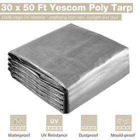 07ptr001-30x50-11.v1 Yescom 30x50ft 10-mil Plastic Tarp Waterproof Heavy Duty Cover Shade Canopy Farm