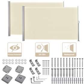 Yescom 07rsa002-1830-01x2 240 Inch X71 Retractable Side Awning Outdoor Patio Wind Screen Privacy Shade Divider