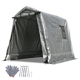 07sts001-6x8ft-09 Yescom 6x8 Ft Portable Storage Shed Shelter Garage Carport Canopy Outdoor Motorcycle