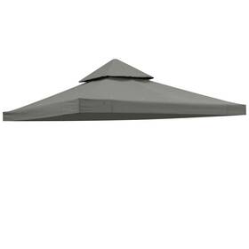07top001-8t-09 Yescom 8x8ft 2-tier Gazebo Top Replacement Outdoor Patio Canopy Cover Gray