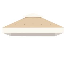 07top002-10t-0107 Yescom 10ftx10ft 2 Tier Gazebo Top Replacement Outdoor Canopy Cover Patio Backyard Ivory