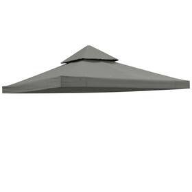 07top002-10t-09 Yescom Aplus 10x10ft 2-tier Gazebo Top Replacement Outdoor Patio Canopy Cover Gray