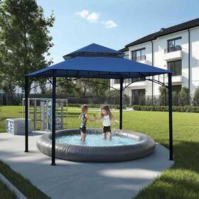07top007-10t-navy Yescom 10.6ftx10.6ft Gazebo Top Replacement For Summer Veranda 2 Tier Blue