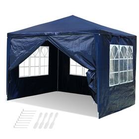 Ys-ten-07-001-03 Yessources 10ftx10ft Party Wedding Tent Outdoor Patio Canopy Gazebo 4 Removable Wall Blue