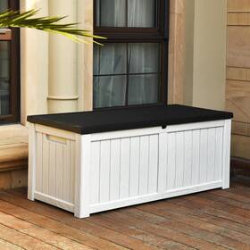 Mayih00aji Yitahome 120 Gallon Large Deck Box Resin Outdoor Grayish-white