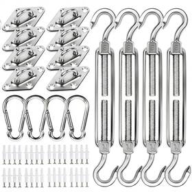 Lw0q8jbsny Yofit 80 Pcs Shade Sail Hardware Kit 6 Inch For Triangle Rectangle Sun