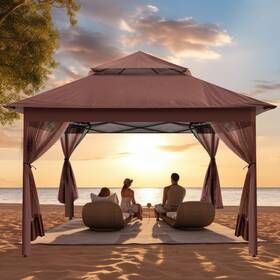 Yoyomax 717977389822 13x13 Outdoor Pop Up Gazebo With Netting Portable Waterproof Patio Ca