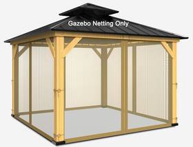 Zaquak 761426874070 10-ft X Gazebo Netting Replacement Universal 4-panel Mosquito F
