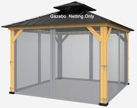 Zaquak 761426874087 10-ft X Gazebo Netting Replacement Universal 4-panel Mosquito F