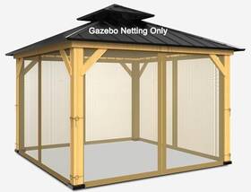 Zaquak 761426874148 12-ft X Gazebo Netting Replacement Universal 4-panel Mosquito F