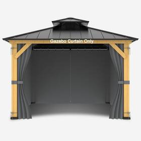 Zaquak 761426874230 10-ft X Gazebo Curtains Privacy Replacement Sidewall 4-panel Universal