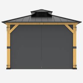 Ct1p12-gy Zaquak Gazebo Curtain For 10x12 Or 12x12 Privacy Sidewall 1-panel Universal Replacement