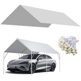 Zaztll 717019774371 12 X 20 Ft Carport Replacement Canopy Cover Garage Top Tent Shelter Tarp 200g