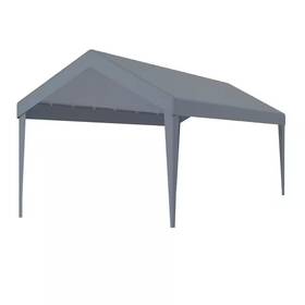 Zeus & Ruta 711181539646 10 Ft. X 20 Gray Outdoor Carport Replacement Canopy Cover With 72 Elastic Bu