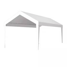 Zeus & Ruta 726084417779 10 Ft. X 20 White Outdoor Carport Replacement Canopy Cover With 72 Elastic B