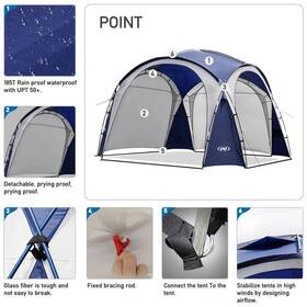 Eff-01 Zeus & Ruta Canopies Blue 12ftx12ft Pop-up Canopy Upf50 Tent With Side Wall Sturdy
