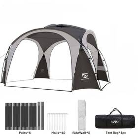 W1211-1212gy Zeus&ruta Zeusnftruta Canopy Tents 144 Inch X90 Round Semi-permanent Iron Patio Trips Gray