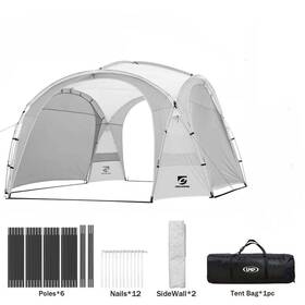 W1211-1212wh Zeus & Ruta Canopy Tents 12ftx12ft Pop Up Pf50 Tent With Side Wall In White Sturdy