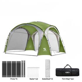 Wqd28-043 Zeus & Ruta Nft Pop Up Canopy Tent 12ft X Side Wall Durable Sturdy Metal Green