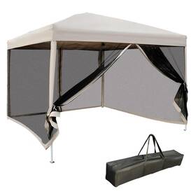 Wqd28-160 Zeus & Ruta And Canopies 10ftx10ft Pop-up Canopy Tents With Carry Bag Netting Beige