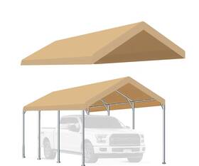 Zhjj 732214781108 Carport Canopy 10 X20 Replacement Top Tarp Garage Shelter Cover Beige Rutile