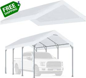 Zhjj 744759949530 Rutile 12ftx20ft Carport Replacement Top Canopy Cover For Car Garage Shelter Tent