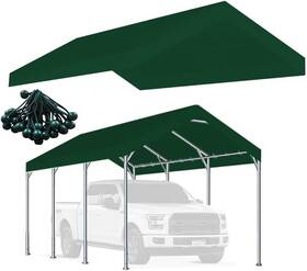 Zhjj 768572783041 10 X 20 Ft Carport Replacement Cover Heavy Duty Car Tarp Canopy 10ftx20ft Green
