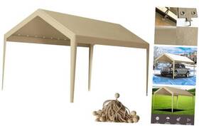 Zhjj 768572972995 12 X 20 Ft Carport Replacement Cover Heavy Duty Car Tarp Canopy 12ftx20ft Beige