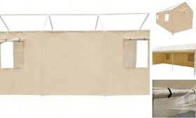 Zhjj 786354040427 10x20 Carport Replacement Sidewall Panel With Mesh Windows Beige