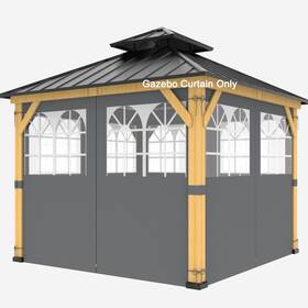 Zupoquk 786402214251 10ft X Gazebo Curtains Privacy Replacement Sidewall With Church Window 4