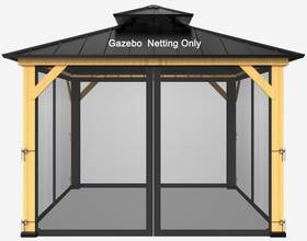 Zupoquk 786402979426 10-ft X 12-ft Gazebo Nettinggazebo Replacement Mosquito Nettinguniversal 4-pa