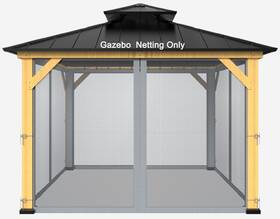 Zupoquk 786402979457 12-ft X Gazebo Nettinggazebo Replacement Mosquito Nettinguniversal 4-pa