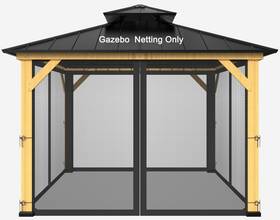 Zupoquk 786402979518 10-ft X 13-ft Gazebo Netting Replacement Mosquito Universal 4-