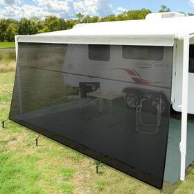 Cp-zyw-0181-15 Zxmoto Rv Awning Sun Shade Screen 15ftx9ft With Zipper 15 9ft Black Green