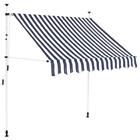 Zzl4904555075373wu Manual Retractable Awning Blue And White Stripes