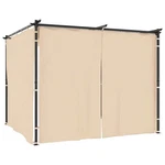 Gazebo Canopy Tent Patio Pavilion Sunshade With Curtains Cream Steel Vidaxl. Fixed Price $352.99.