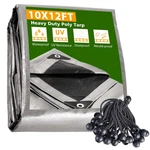Apluschoice 10X12FT 10-MIL Plastic Tarp Waterproof Heavy Duty 6" Bungee Cords. Fixed Price $50.90.