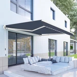 Retractable 10'X8' Patio Awning Water-resistant Blue Canopy Shelter. Fixed Price $683.99.
