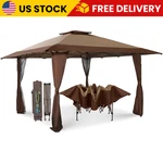 13X13 Pop Up Gazebo Canopy Tent UV50+ 150D Oxford Steel Frame W/ Wheeled Bag New. Fixed Price $269.99.