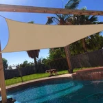 Sand Rectangle Sun Shade Sail Fabric Awning Top Canopy Patio Custom 2-16 Ft. Fixed Price $58.39.